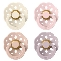 Bibs pacifier boheme 4 pack latex size 2 ivory/blush/blossom/dusky lilac