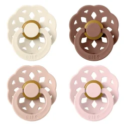 Bibs pacifier boheme 4 pack latex size 2 ivory/blush/woodchuck/blossom