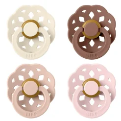 Bibs pacifier boheme 4 pack latex size 1 ivory/blush/woodchuck/blossom