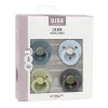 Bibs pacifier colour 4 pack latex size 2 petrol/sage/baby blue/iron