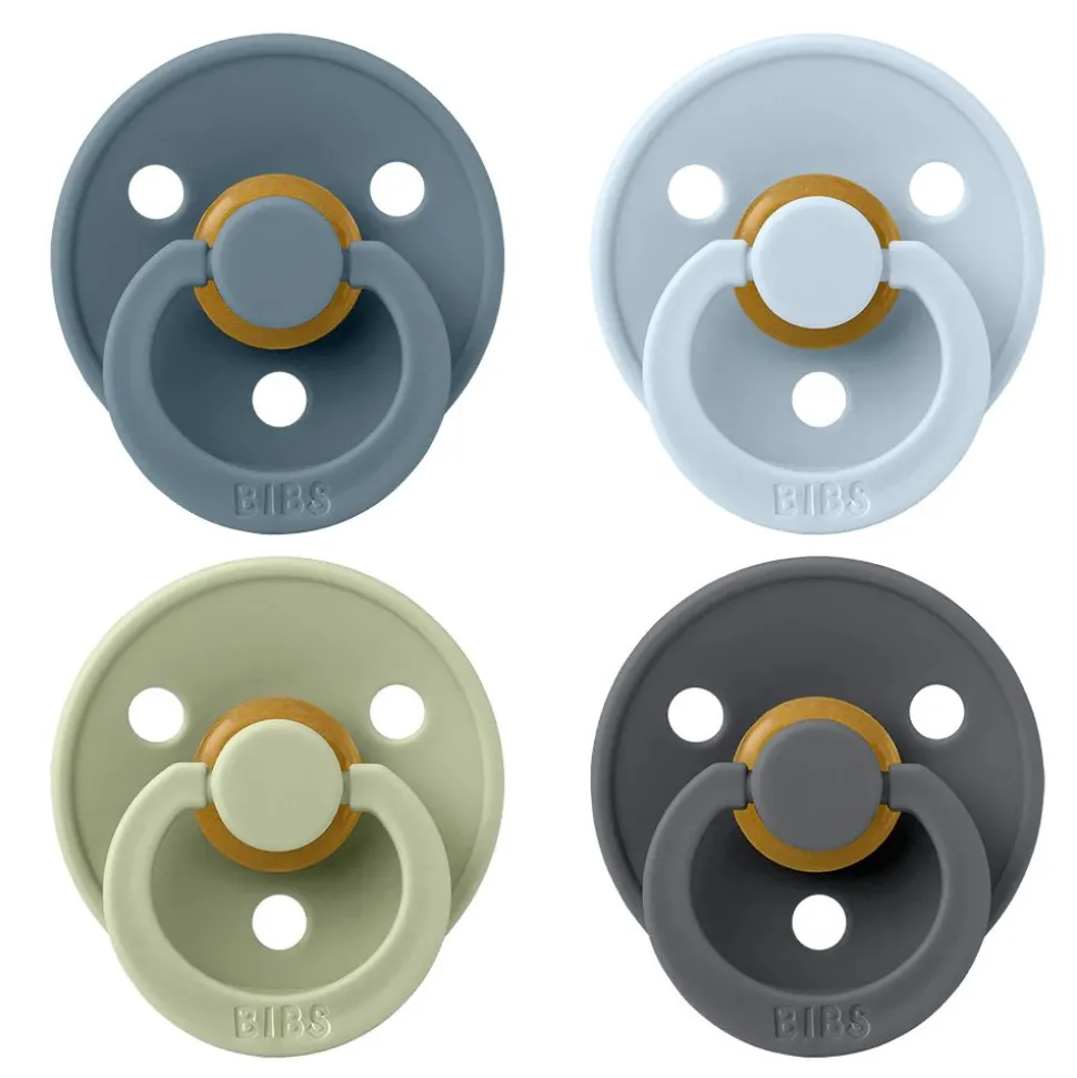 Bibs pacifier colour 4 pack latex size 2 petrol/sage/baby blue/iron
