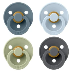 Bibs pacifier colour 4 pack latex size 1 petrol/sage/baby blue/iron