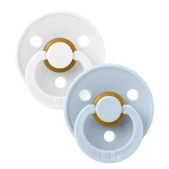Bibs pacifier colour 2 pack latex size 1 white/baby blue