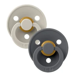 Bibs pacifier colour 2 pack latex size 3 sand/iron