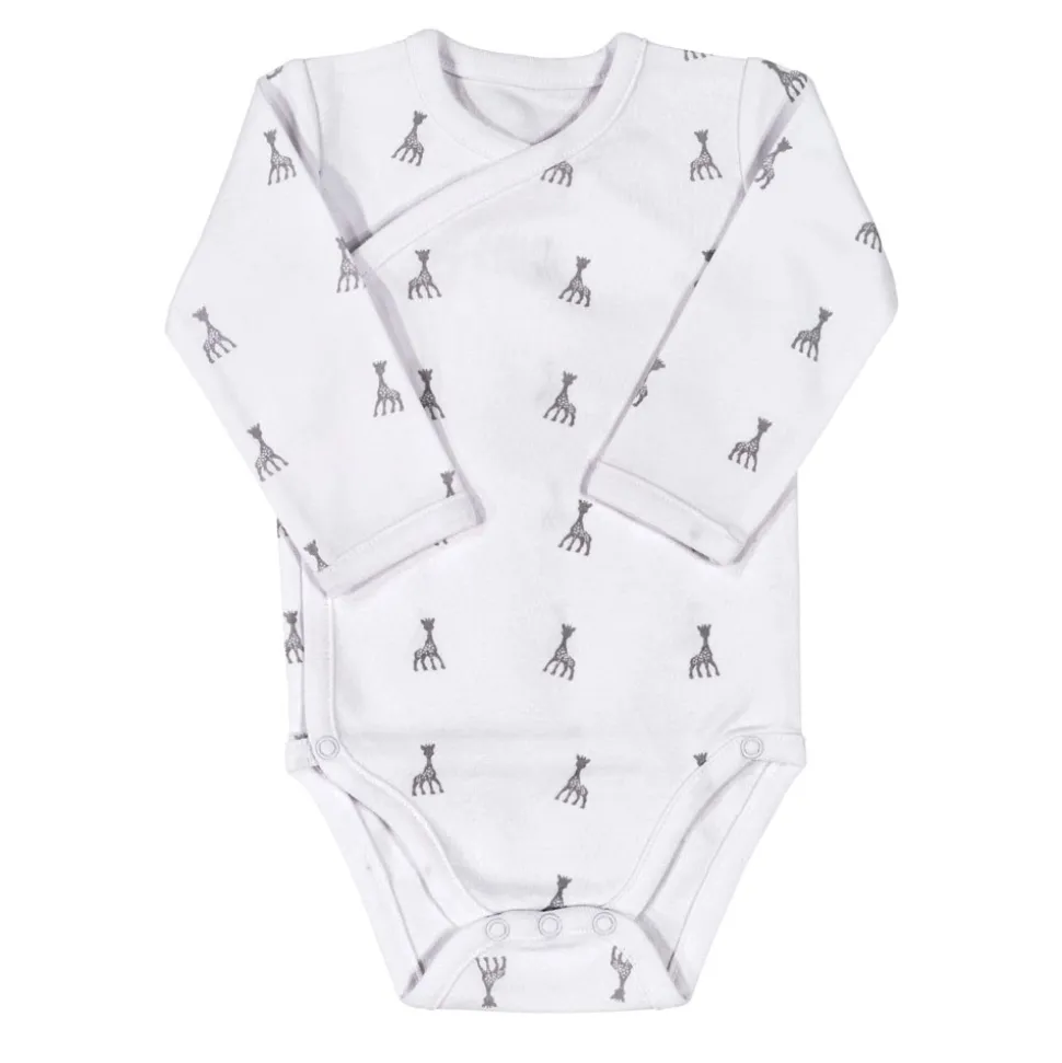 Body croisé 0 mois sophie la girafe gris