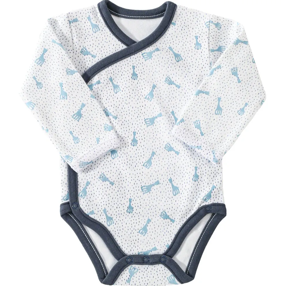 Body croisé 1 mois sophie la girafe - bleu nuit