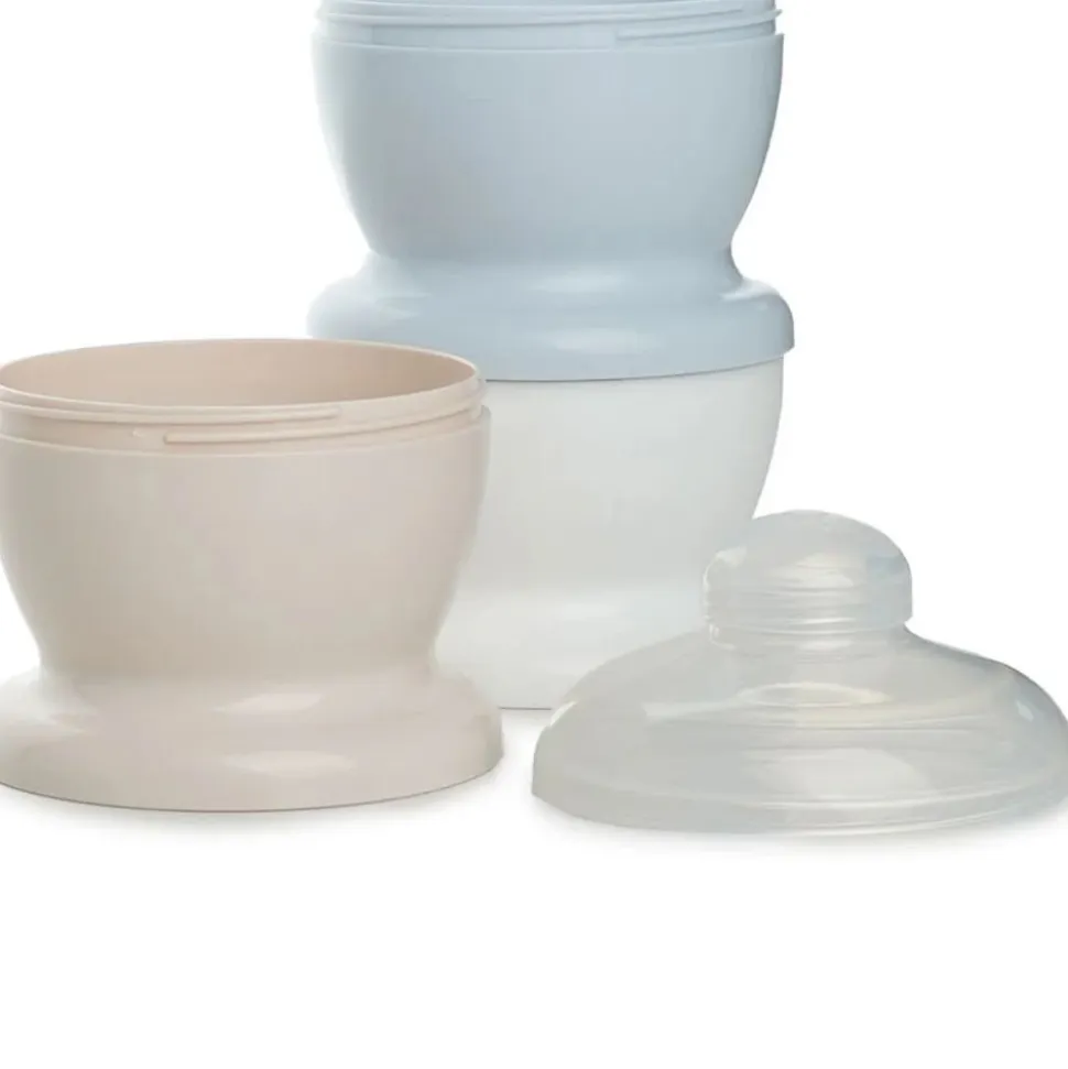 Boite doseuse lait fleur bleu - 3 compartiments