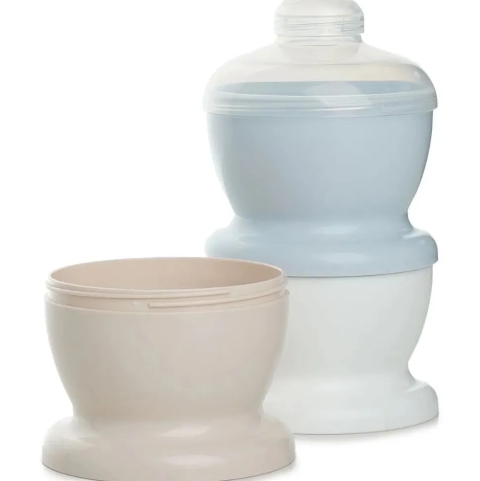 Boite doseuse lait fleur bleu - 3 compartiments