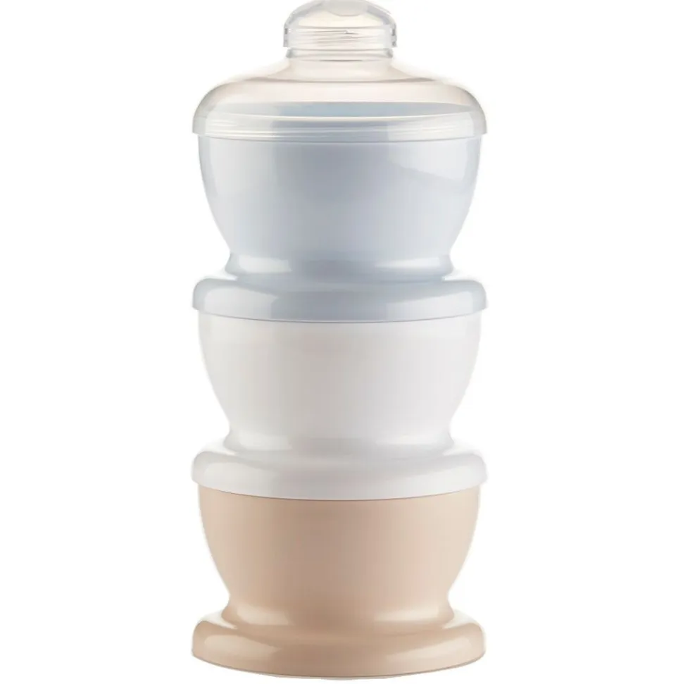 Boite doseuse lait fleur bleu - 3 compartiments