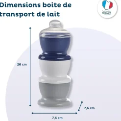 Boite doseuse lait gris charme - 3 compartiments