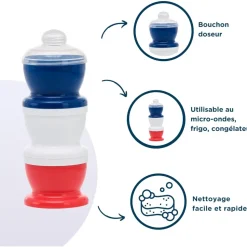 Boite doseuse lait tricolore - 3 compartiments