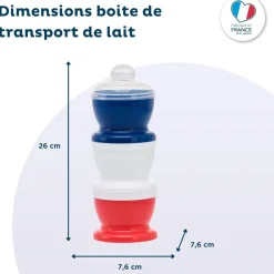 Boite doseuse lait tricolore - 3 compartiments