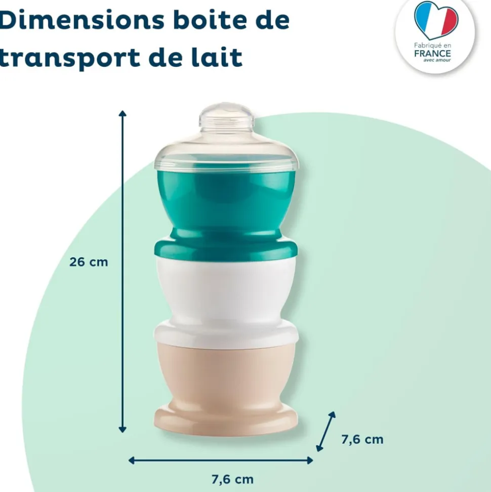 Boite doseuse vert émeraude - 3 compartiments
