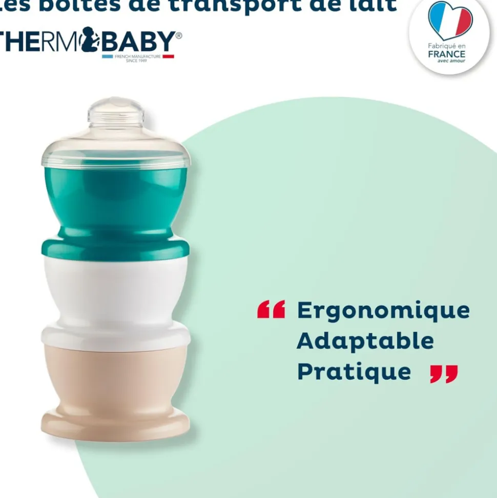 Boite doseuse vert émeraude - 3 compartiments