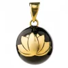 Bola de grossesse noir avec lotus doré