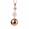 Bola de grossesse or rose avec grigri fleur et perle rose
