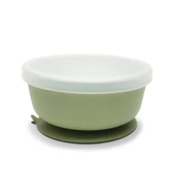 Bol avec ventouse et couvercle vert