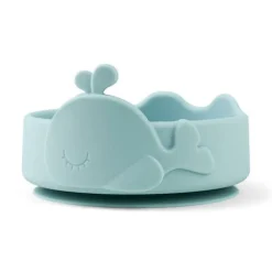 Bol ventouse et cuillère silicone wally bleu