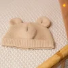 Bonnet bébé maille caramel naissance