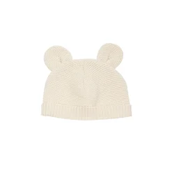 Bonnet bébé maille sable naissance