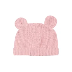 Bonnet bébé maille vieux rose naissance