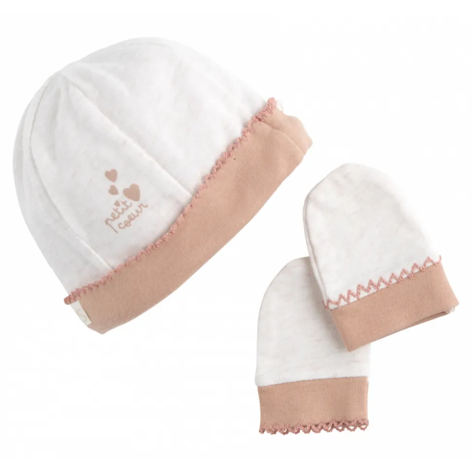 Bonnet bébé naissance - 1 mois petit coeur