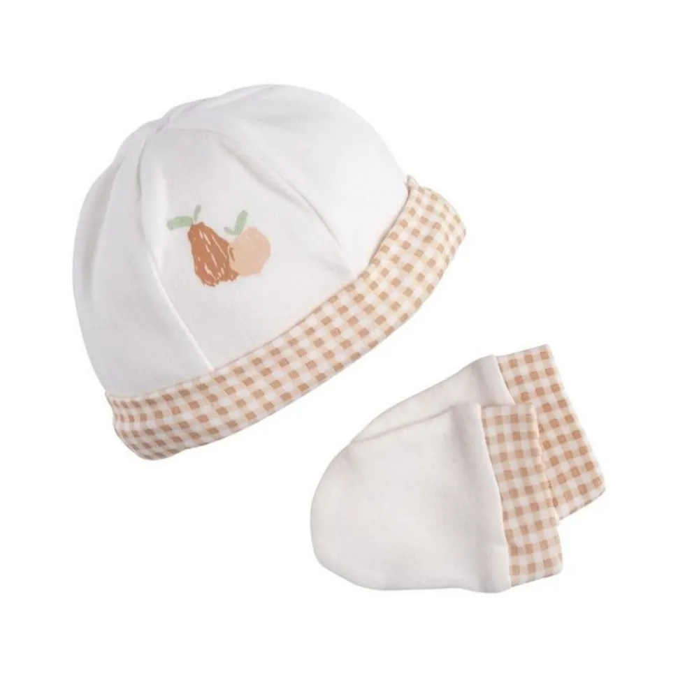 Bonnet et moufles naissance nude botanica