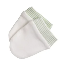 Bonnet et moufles naissance vert botanica