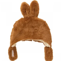 Bonnet lapin en fausse fourrure angora - havane 12/18 mois