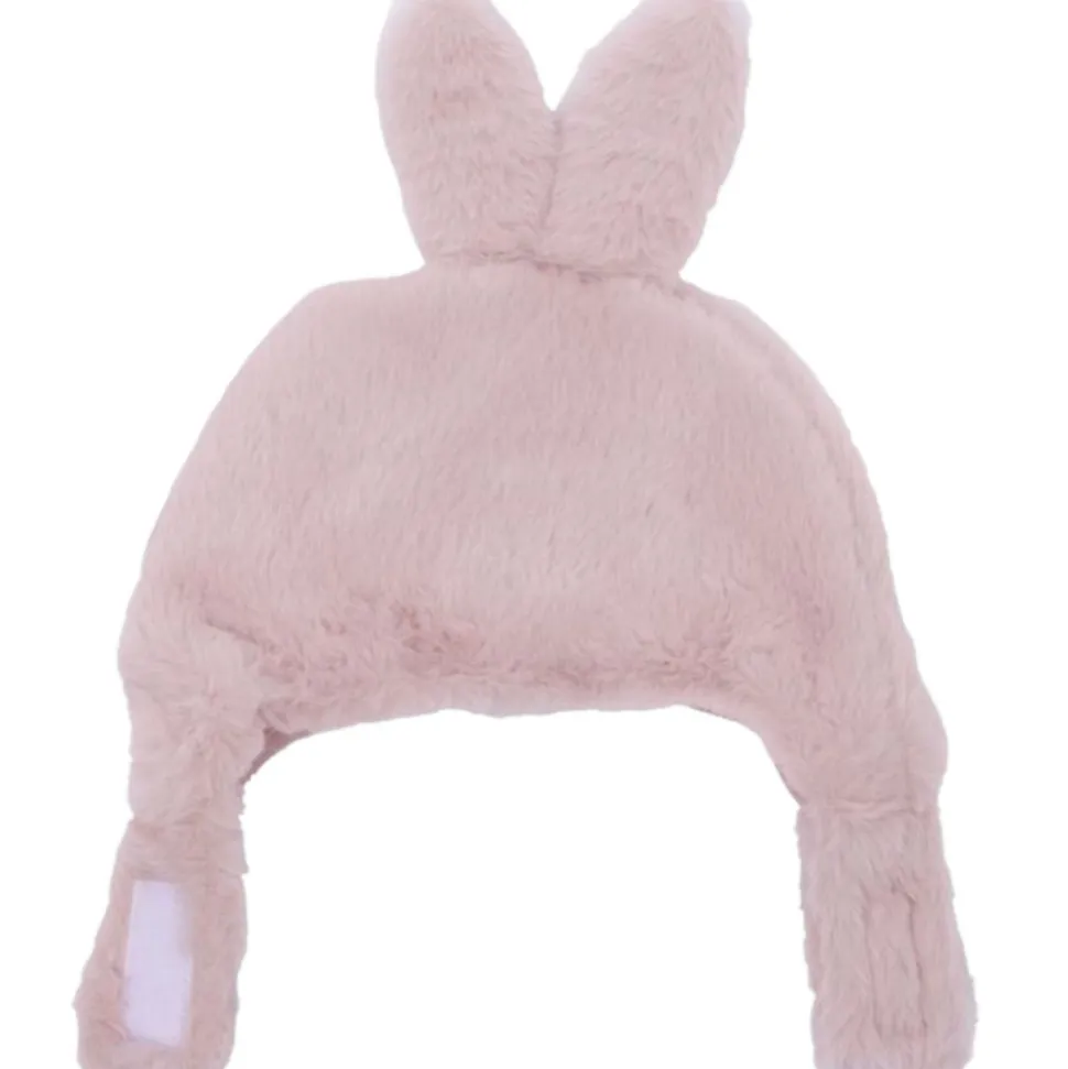 Bonnet lapin en fausse fourrure angora - pétale 12/18 mois