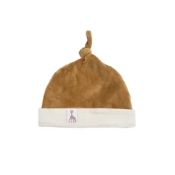 Bonnet 1/3 mois velours camel