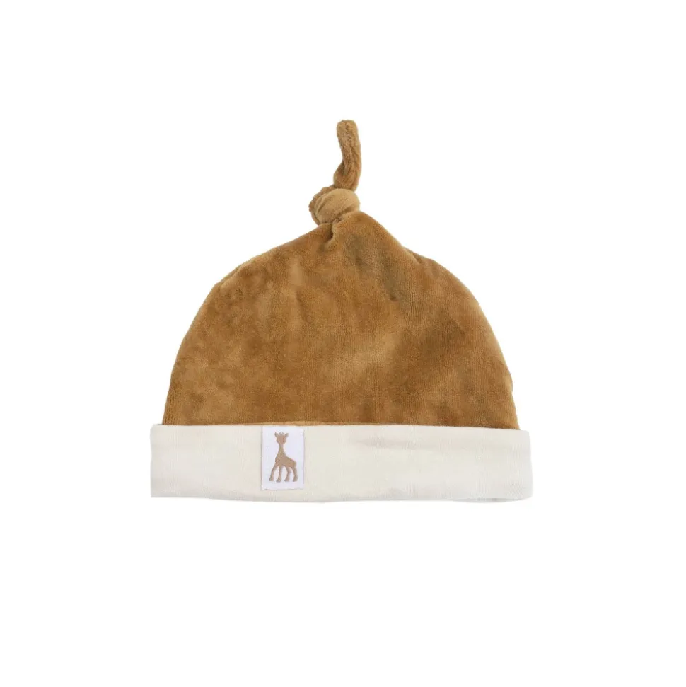 Bonnet 1/3 mois velours camel