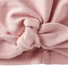 Bonnet naissance forme turban - rose thé