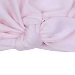 Bonnet naissance forme turban - rose pastel