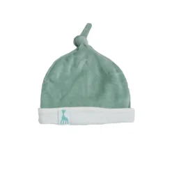 Bonnet naissance velours olive