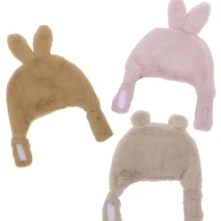 Bonnet ours en fausse fourrure angora - beige 6/12 mois