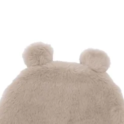Bonnet ours en fausse fourrure angora - beige 6/12 mois