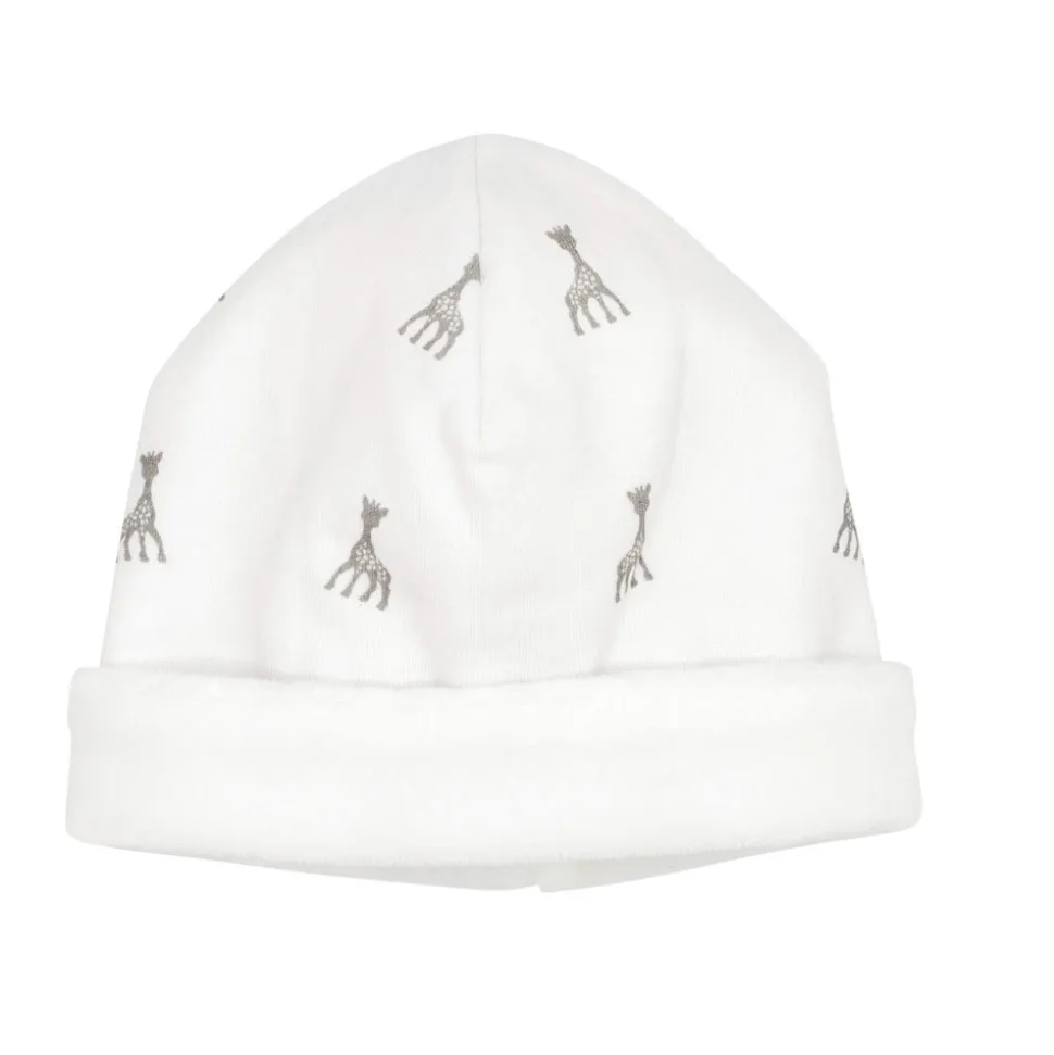Bonnet sophie la girafe 1 mois gris