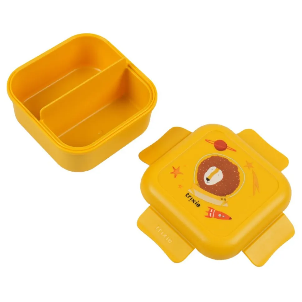 Boîte à goûter avec clips carée - spaceman mr. lion