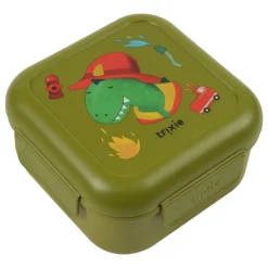 Boîte à goûter avec clips carrée - fireman mr. dino