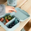 Boîte à goûter avec piques snack tiny farm bleu