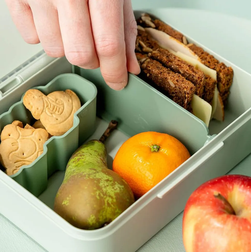 Boîte à goûter avec séparateur playground vert