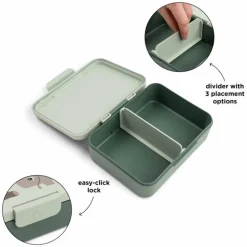 Boîte à goûter avec séparateur tiny trails vert