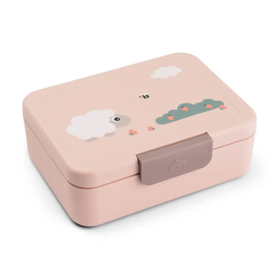 Boîte à goûter avec séparateur tiny farm rose