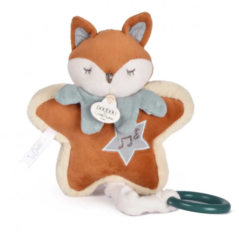 Boîte à musique doudou 16 cm timo le renard