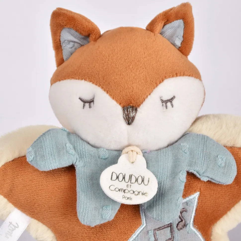 Boîte à musique doudou 16 cm timo le renard