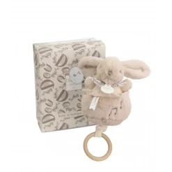 Boîte à musique lapin doudou beige