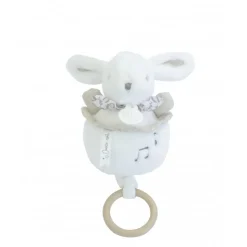 Boîte à musique lapin doudou blanc