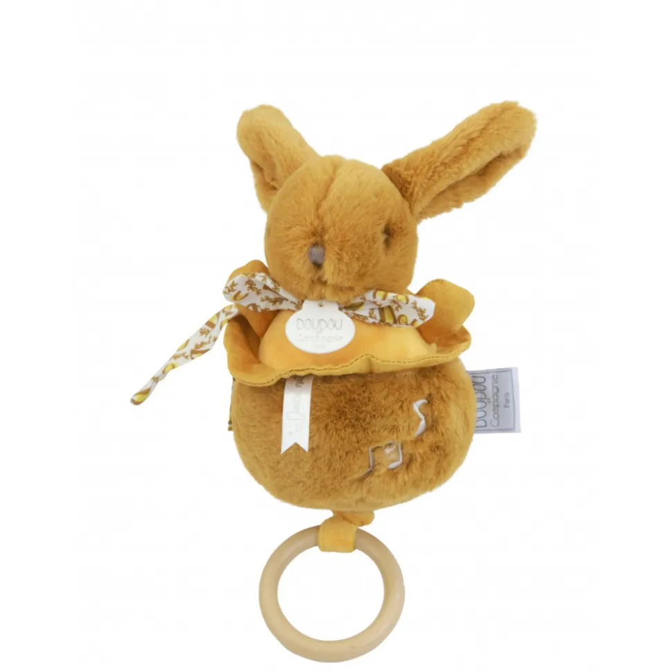 Boîte à musique lapin doudou ocre