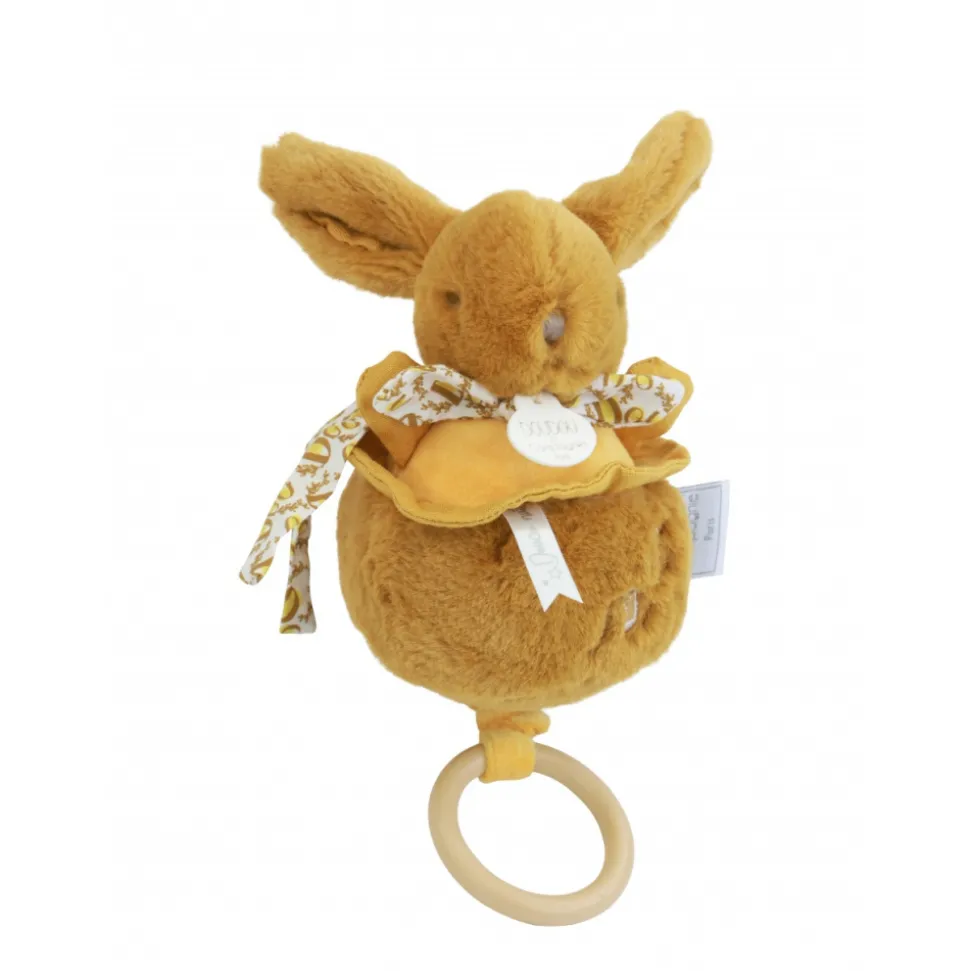 Boîte à musique lapin doudou ocre